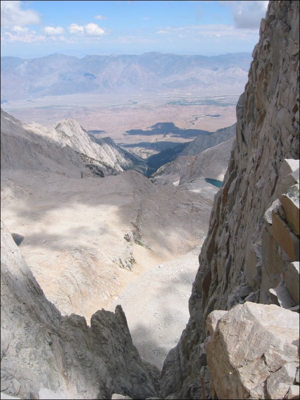 62 view down from between Keeler and Day Needle